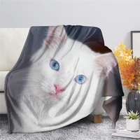 animal flannel blanket cute cat printing for decorative bed blankets kids adult quilt the bed home decorative throw blanket