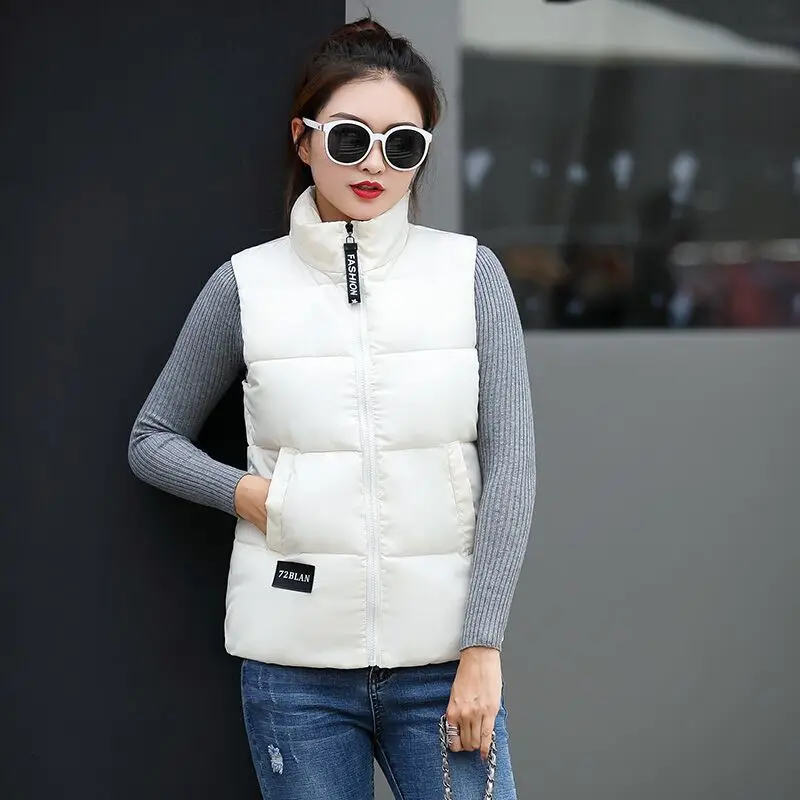 

2020 new down cotton vest women's short cotton shoulder student's large thickened cotton vest coat