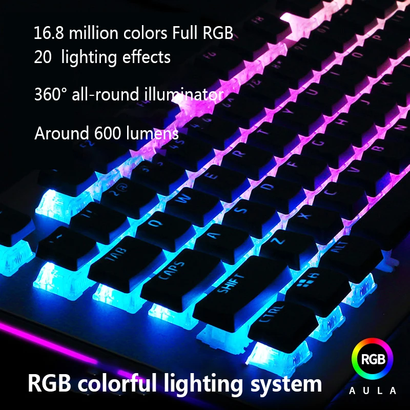 Клавиатура игровая Механическая Проводная с RGB-подсветкой и защитой от фиктивных