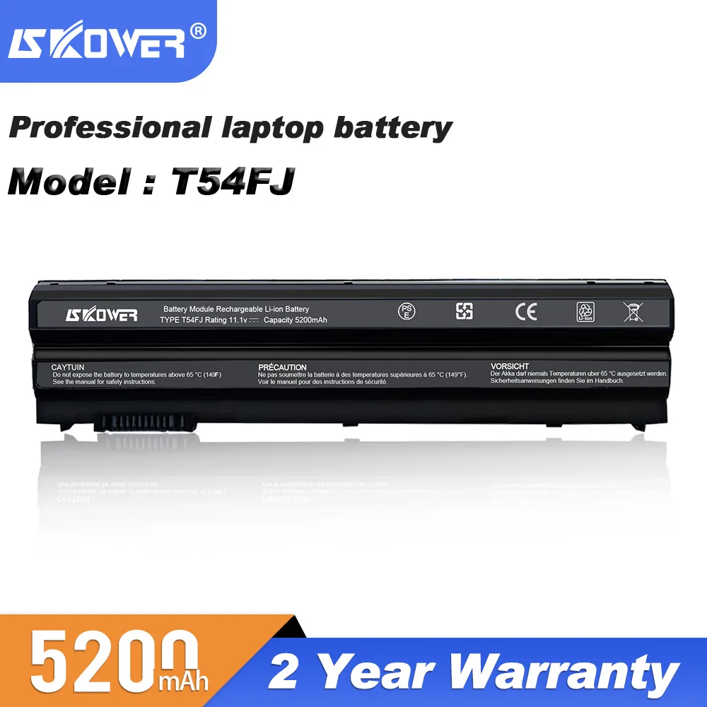 Аккумулятор SKOWER 5200 мАч T54FJ для ноутбука Dell Latitude E6420 E6430 E6520 Inspiron 5520 5720 7520 7720 Series M5Y0X