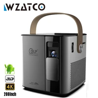wzatco t12 full hd 1080p 4k 3d projector smart android wifi usb dlp beamer home theater portable led proyector built in battery
