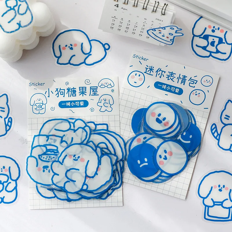 Mohamm 40PCS/1 Box Sticker Cute Animal DIY Scrapbooking Stationery School Supplies