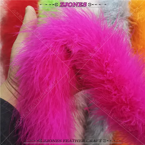 fuschia Новое поступление толстый 2 метра 40 г Необычные мягкие окрашенные разноцветные индейка перья марабу шарф Boas одежда Свадебный декор 17 цветов - Цвет: fuschia