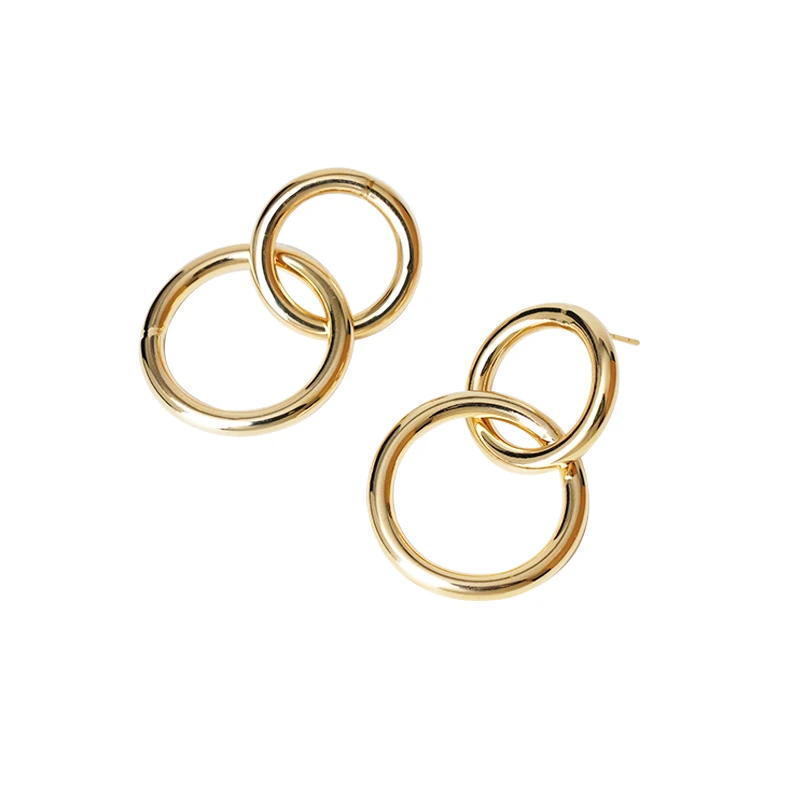 Блестящий круг цвет золотой массивные серьги со шпилькой вечерние женские сумки