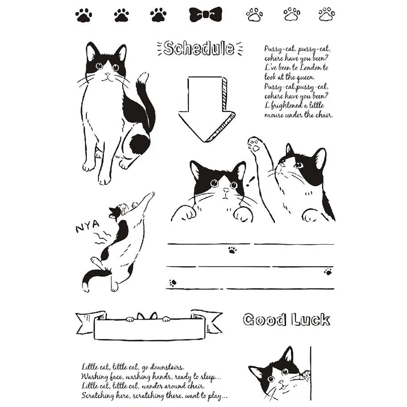 

Clear stamps fun cat stamps planner schedule scrapbooking stamps diy cardmaking supplies