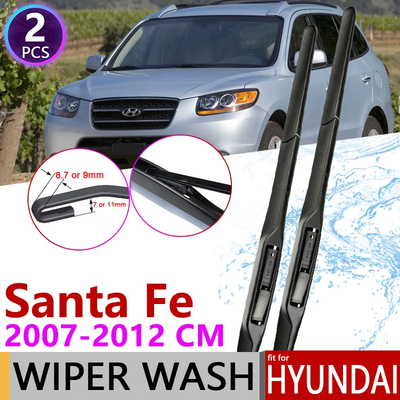 

Car Wiper Blade for Hyundai Santa Fe 2007~2012 CM Front Windshield Wipers Car Accessories j Hook Type 2008 2009 2010 2011