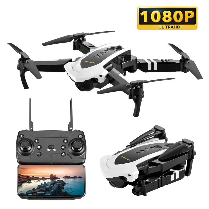 XYCQ S7 Квадрокоптер Дрон с камерой живое видео, WiFi FPV Квадрокоптер с 110 ° широкоугольная 1080P HD камера складной Дрон RTF