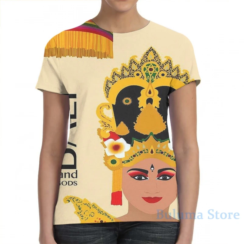 BALI Vintage Travel Advertising Print men T-Shirt women all over print fashion girl t shirt boy tops tees Short Sleeve tshirts | Мужская
