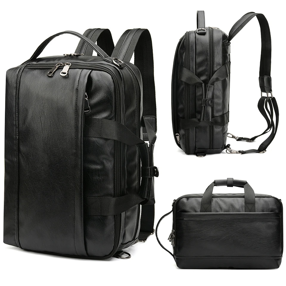 Рюкзак мужской из экокожи водонепроницаемый с отделением для ноутбука 15 6