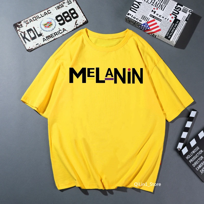 Женская футболка melanin с буквенным принтом черная розовая Однотонная для девушек