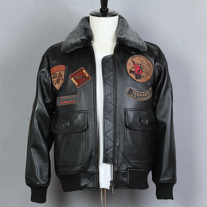 Летная куртка AVIREX FLY ВВС Байкерская мотоциклетная с меховым воротником G1 из