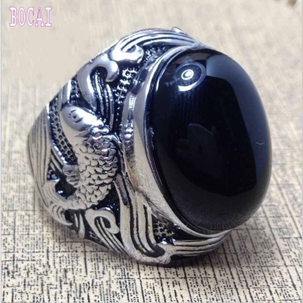 925 Silver Ring for Men with Natural Stones - BOCAI Bestseller image 2