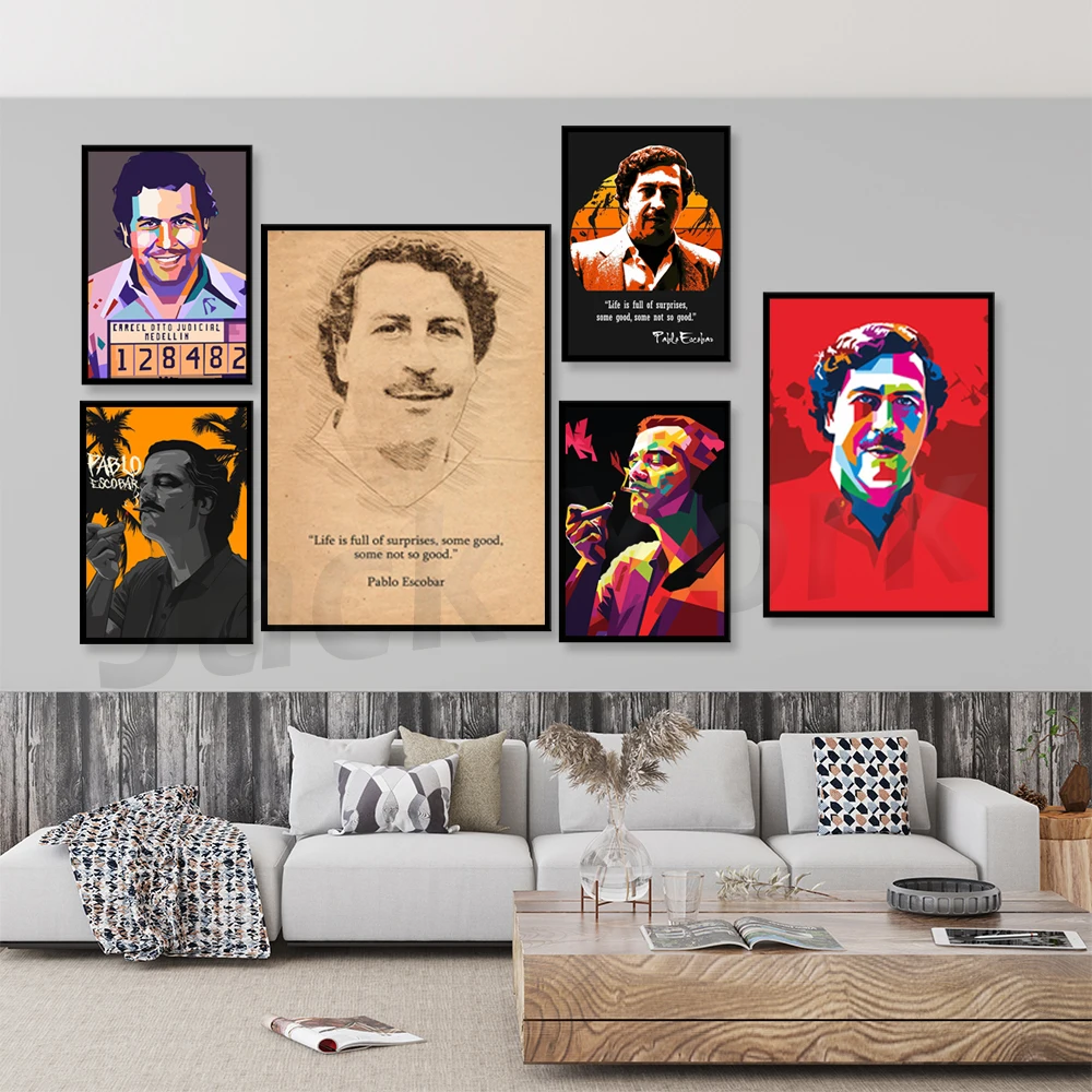 

Pablo Escobar Character Legend Retro Vintage Poster And Prints Painting Wall Art Canvas Wall Pictures Home Decor картины plakat