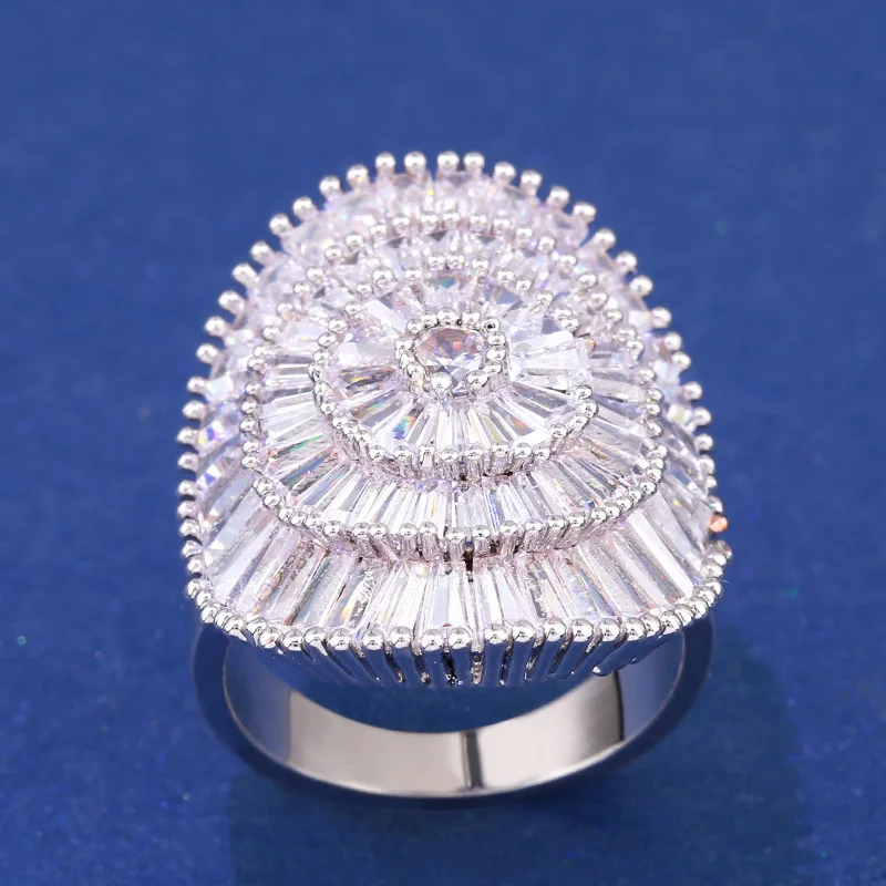 Красивое высококачественное Золотое женское кольцо с фианитом широкие кольца