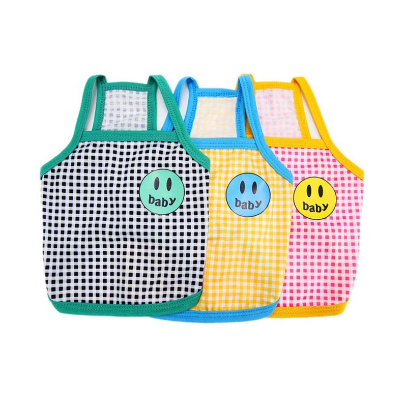 Жилет для домашних животных собак клетчатая майка без рукавов щенков рубашка