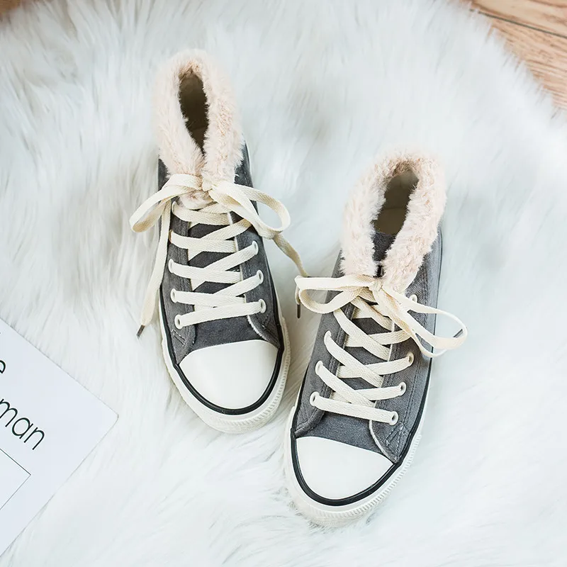 Новинка Женская высокая парусиновая обувь Обувь на шнуровке Сезон весна зима