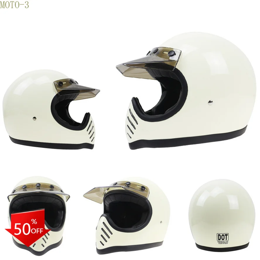 

Мотоциклетный шлем TT & CO в японском стиле, ретро мотоциклетный шлем ручной работы, винтажный, ездовой шлем из стекловолокна для кафе, мотоцик...