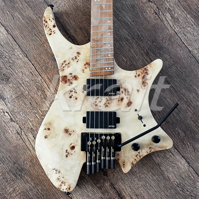 Krait fanned fret безголовая гитара тремоло 6 струнная электрогитара strandberg Пламя клен ясень дерево 5 шт. шеи