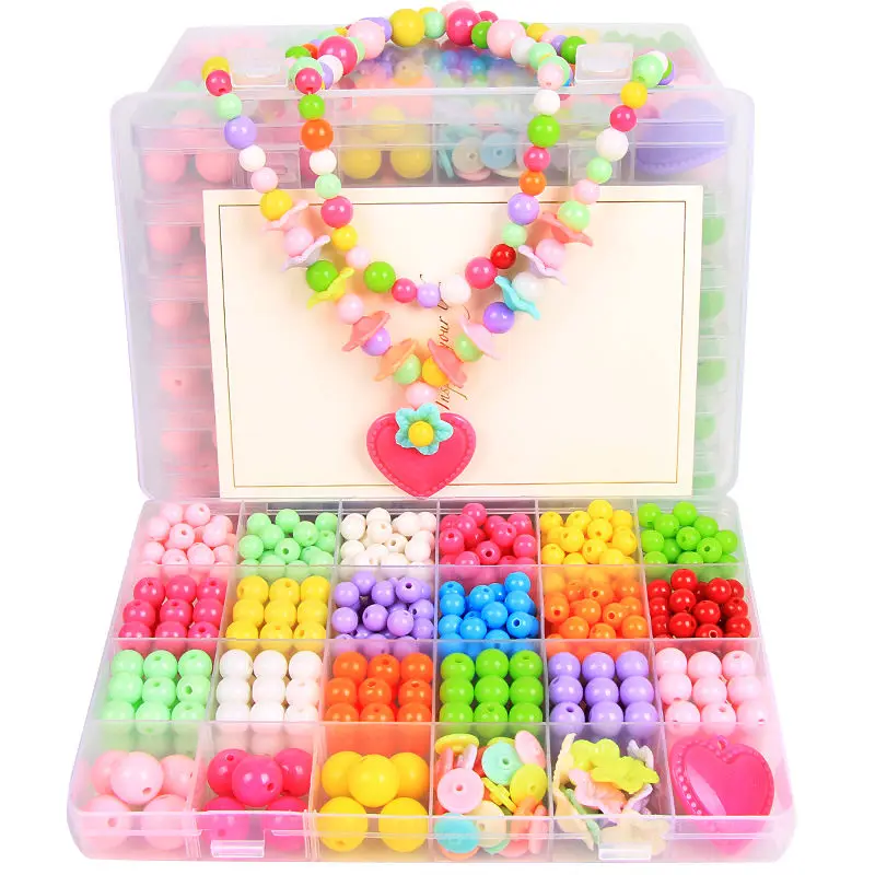 

Girls Multicolor Beads Toys Kids Bracelet Necklace Jewelry Making Kits Educational Toy for Children Gift juguete hacer pulseras
