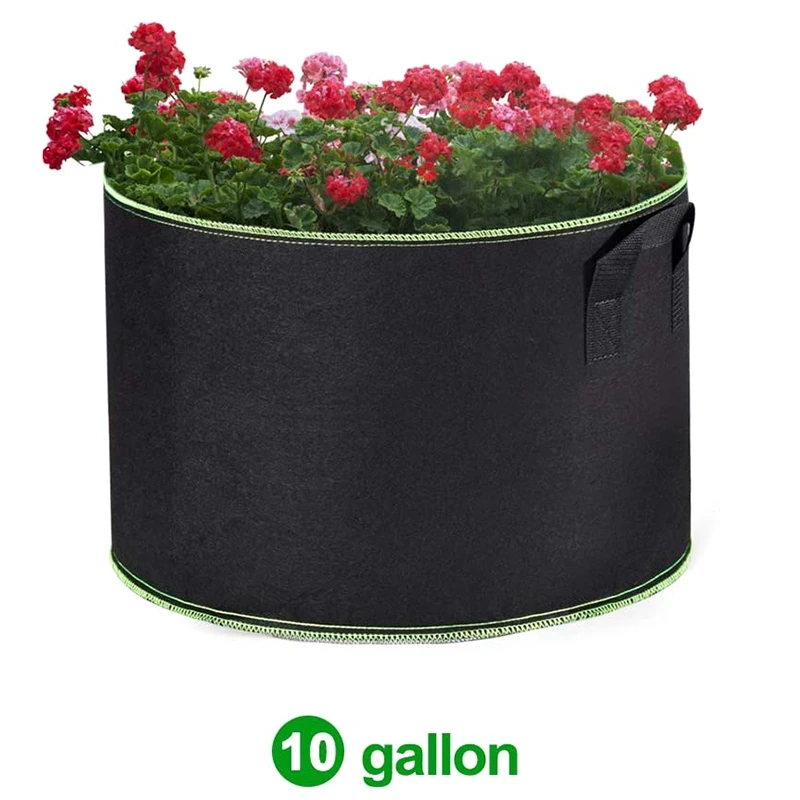 

10-Pack 10 Gallon Grow Bags Heavy Duty Aeration Fabric Pots Thickened Nonwoven Fabric Pots Plant Grow Bags with Handles