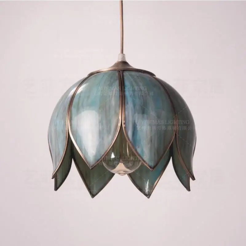 Винтажный Золотой лотос подвесной светильник в стиле ретро виде цветов