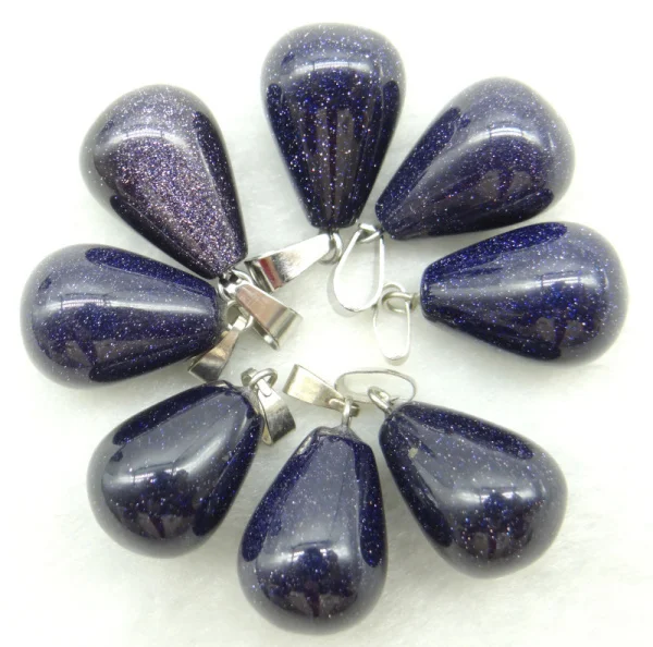 Оптовая продажа 24 шт модные Очаровательные Подвески с натуральным синим песком и