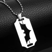 american movie accessories bat blade man necklace bat hollow knight metal hip hop personality stainless steel pendant necklace