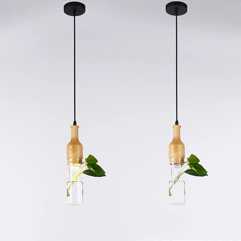 Led пасторальные растения стеклянный подвесной светильник простой креативный
