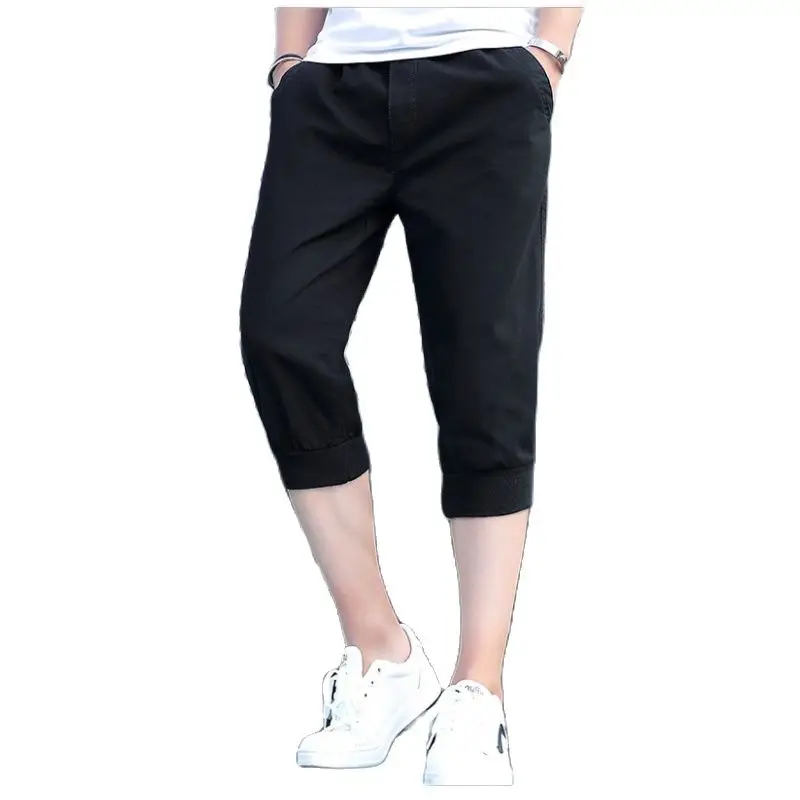 

Men's Casual Shorts, Loose Cotton Men's Cropped Shorts, Summer Sports Pants Beach Pants, Men's Black Sports Shorts Large Size
