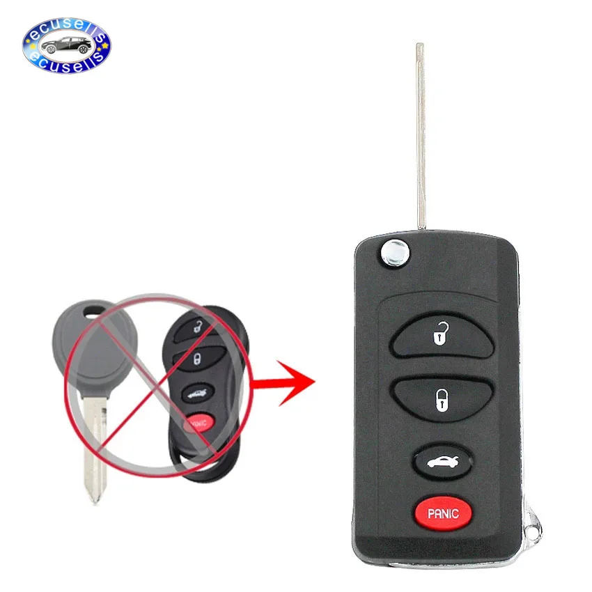 Складной чехол для ключей с дистанционным управлением 3 + 1/4 кнопки корпус Chrysler