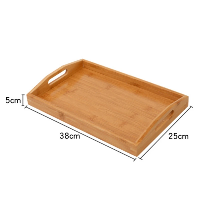 Прямоугольный поднос портативный бамбуковые бытовые контейнеры лоток с полой
