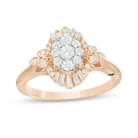 heshi marilyn monroe collection diamond frame tri sides engagement ring in rose gold