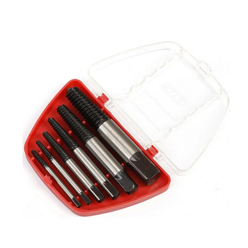 

6 Pcs Set CVS Damaged Broken Screw Extractor Drill Bolt Stud Bits Remover Tools