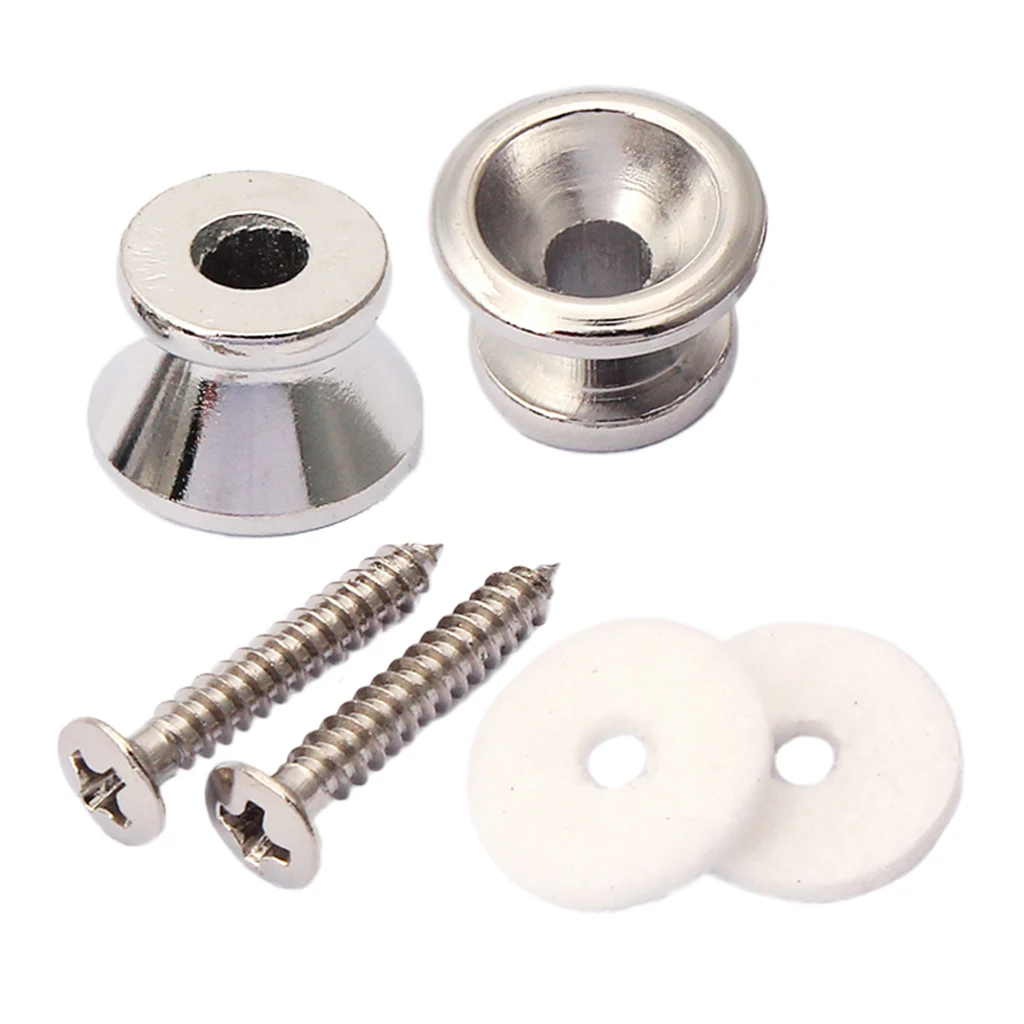 

2 Pieces Mushrooms Head Guitars Strap Lock Buttons Locking Belt Chrome