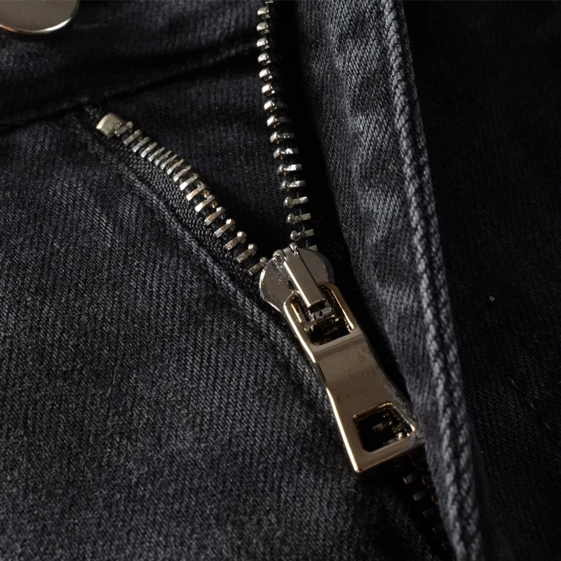 Джинсы мужские рваные в стиле ретро Эластичные зауженные брюки из денима панк