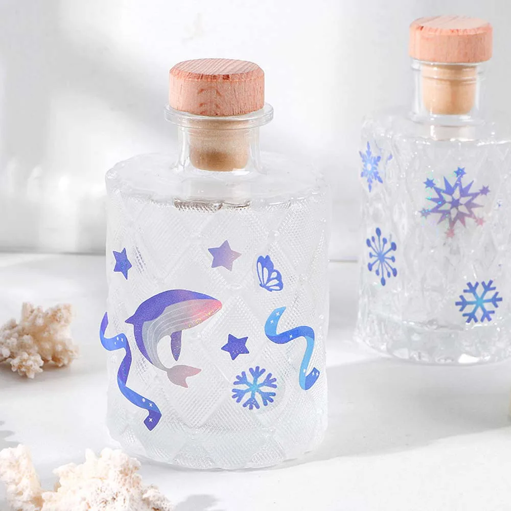 1 шт. синяя серия звезд декоративные блестящие наклейки из ПВХ стикеры для