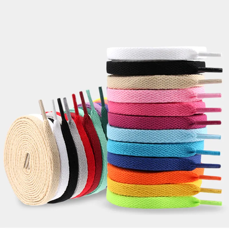 

120cm/47'' Flat Lace Polyester Cotton Casual Shoelaces Hot Sales 9 mm Width Shoe Lace Laces for Sport Shoes
