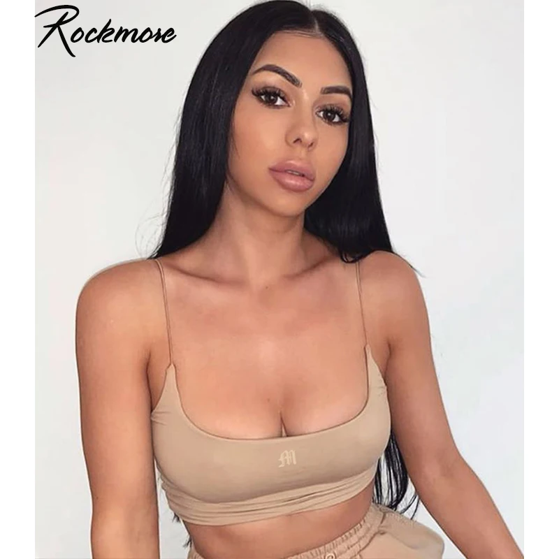 Женский топ на бретельках Rockmore укороченный с вышитыми буквами пикантный уличная