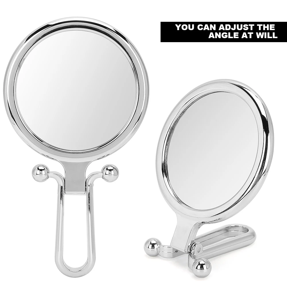 

5X Magnifying Folding Adjustable Cosmetic Mirror Double-Sided Makeup Mirror (Silver)