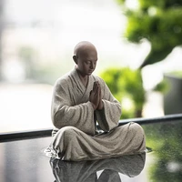 kung fu buddhas accessories tray monk figurine porcelain figurines pet tea for home decoration statue