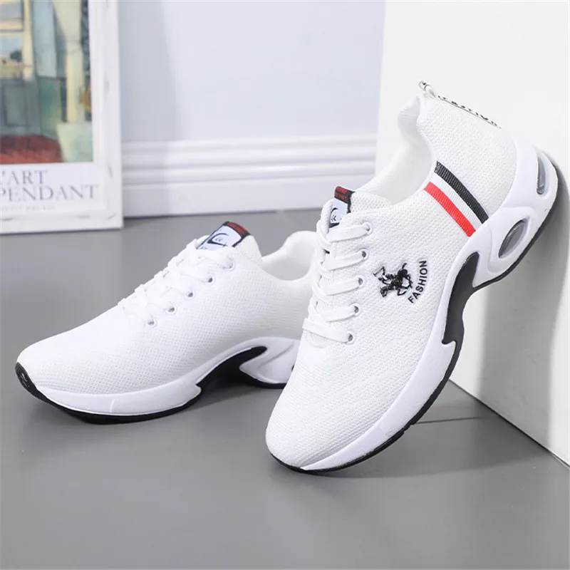 

2021 autumn and winter new flying woven mesh air cushion men's shoes casual single shoes student fashion comfortable men's shoes