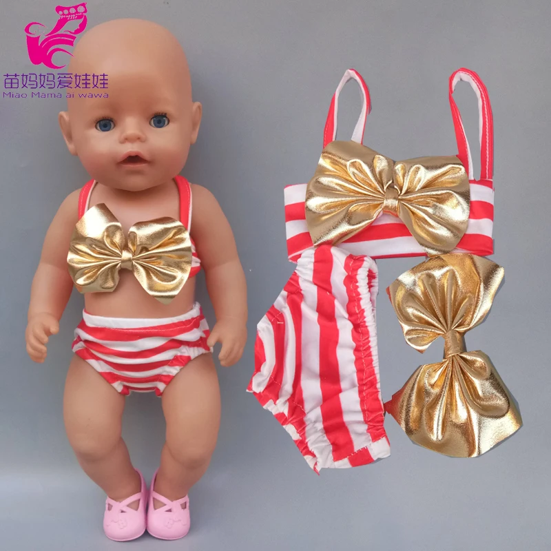 

17 inch baby doll summer bikini fit for 18 inch girl doll swimming clothes baby girl toys wear