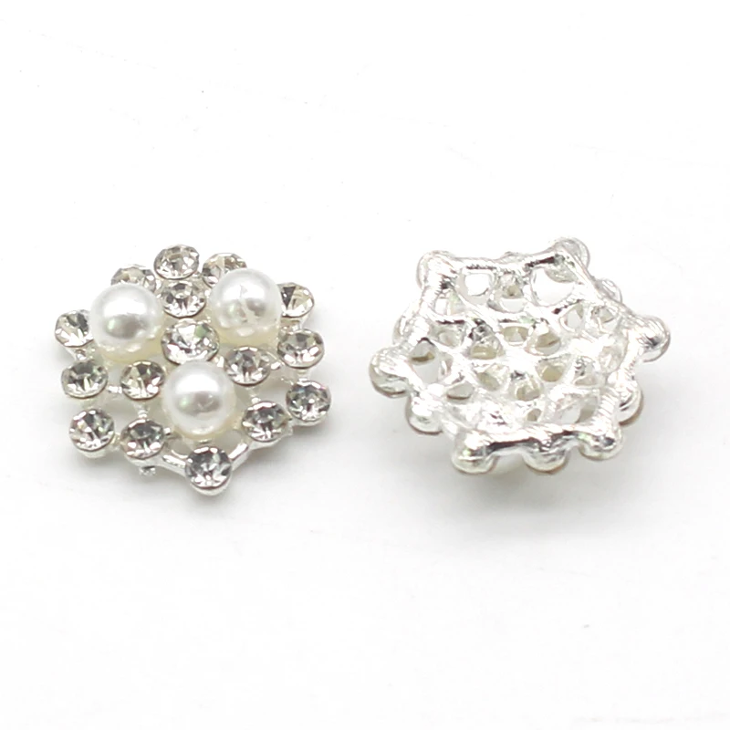 

19mm 10pcs2021 Aew Fashion Imitation Pearl Rhinestone Brooch Women's Wedding Bridal Party Round Bouquet Brooch Pin