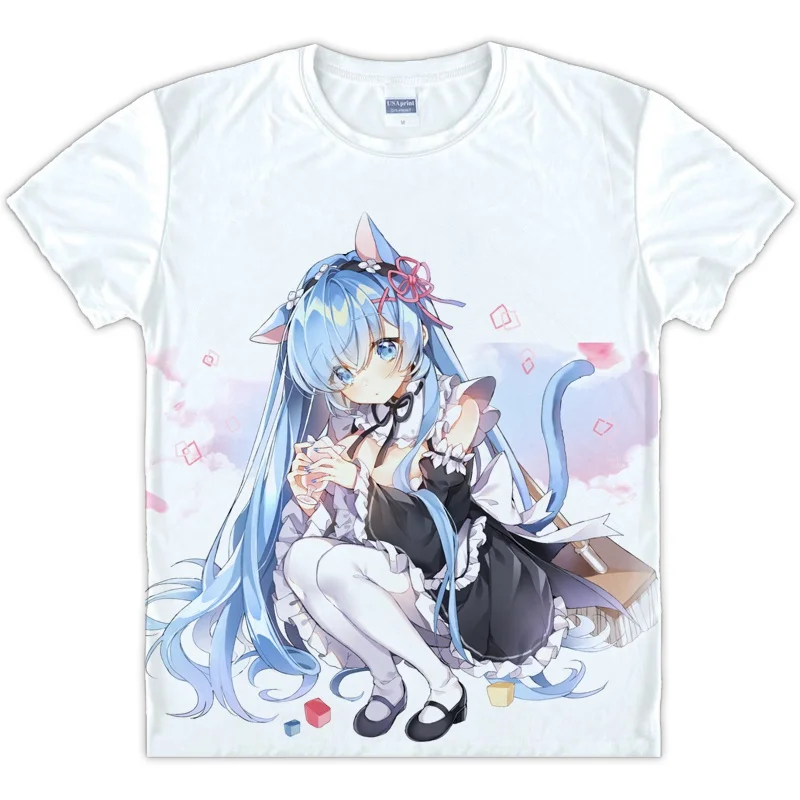 Футболка с рисунком аниме на заказ футболка коротким рукавом Re: Zero Kara Hajimeru Isekai