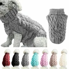 Зимний вязаный джемпер для собаки трикотажный теплый свитер для маленьких собак и кошек верхняя одежда для питомца вязаный крючком свитер для щенков и кошек Чихуахуа