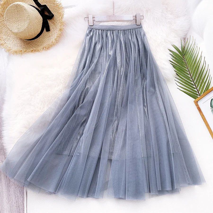 Прямая поставка Женская юбка с блестками WF0039 черная Золотая серебряная