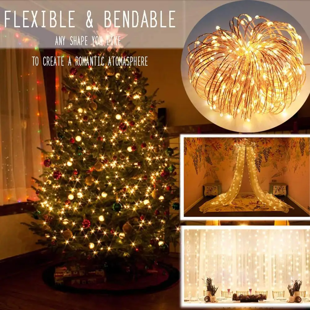 22 м 200 светодиодов USB медная проволока светильник лампа свадьба Рождество свет