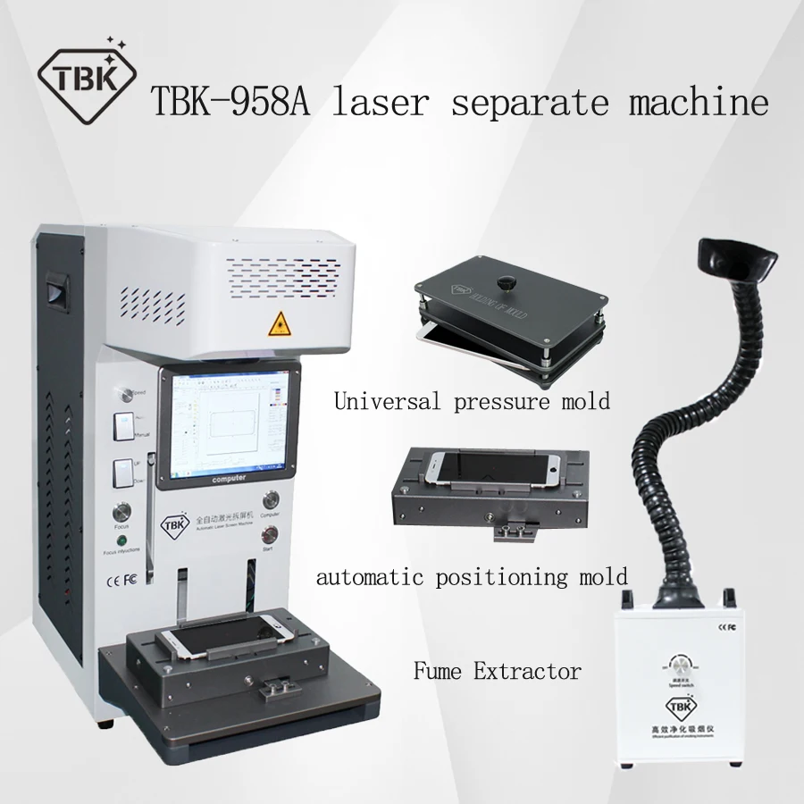 Цвет: желтый TBK-958A Автоматическая Лазерная разделительная машина для iphonex 11 11pro max черная крышка стекла отдельные Лазерные Гравировальные маркировочные инструменты - Цвет: Цвет: желтый