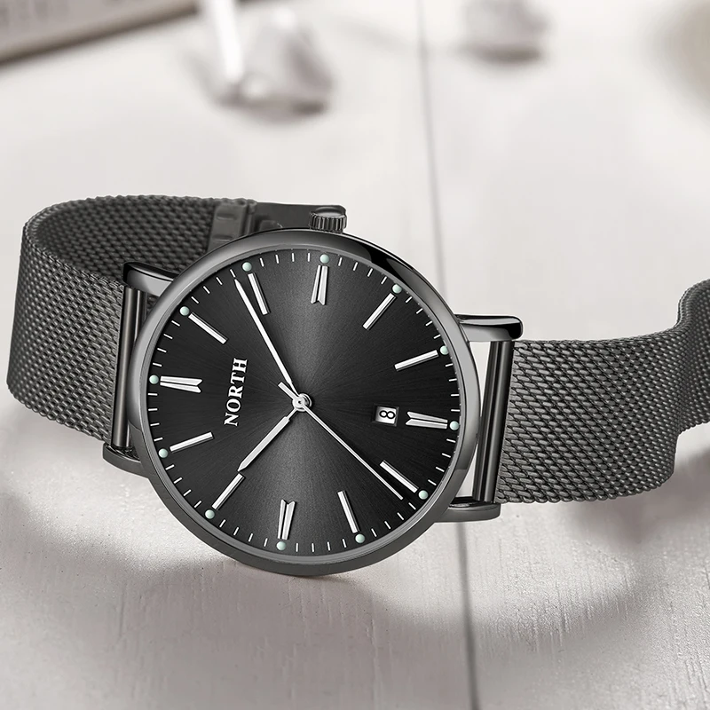 NORTH роскошные Брендовые мужские модные повседневные часы простые Бизнес