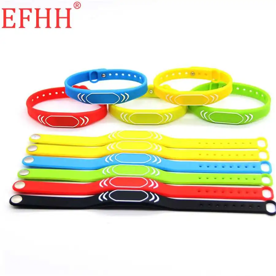 1pcs 125KHz EM4100 TK4100 Read Only RFID Card Silica Wristband Keyfob Waterproof Access Control Card Wrist band Bracelet images - 6